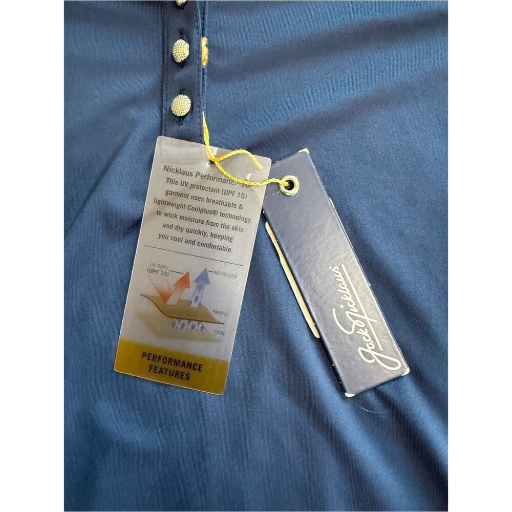 NWT Jack Nicklaus Memorial Tournament Golf Polo Women's L Navy Performance 18 - Picture 2 of 8